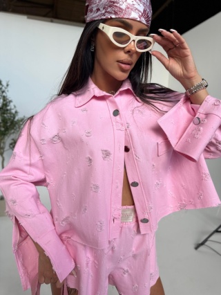 BLUZA DENIM RÓŻ