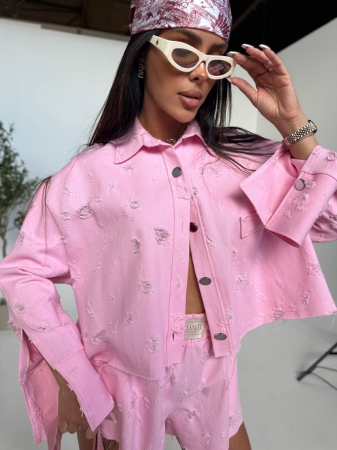 BLUZA DENIM RÓŻ