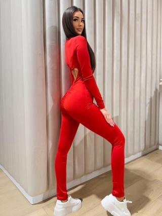 Kombinezon damski HEART | Czerwony