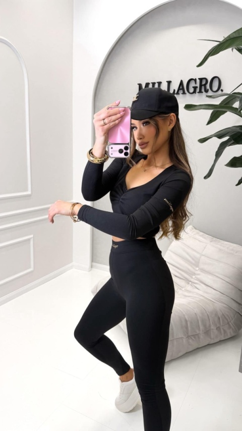 Komplet damski BASIC SLIM | Czarny