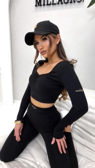 Komplet damski BASIC SLIM | Czarny