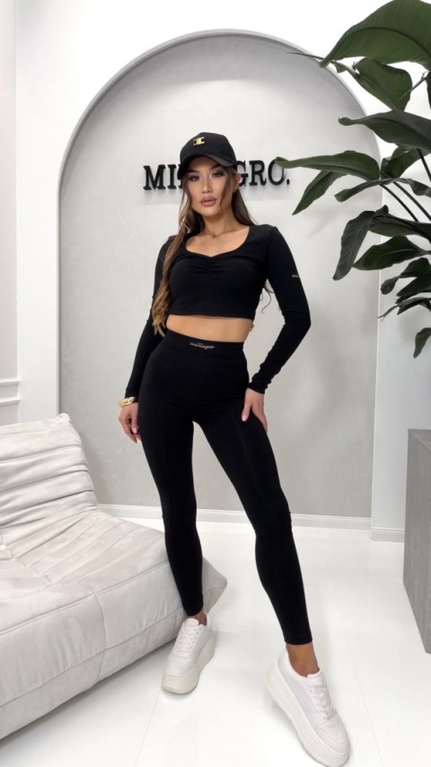 Komplet damski BASIC SLIM | Czarny