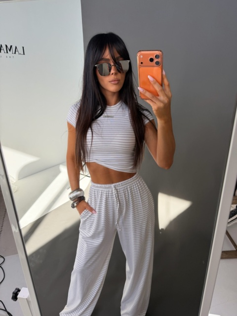 Komplet damski INSIDER | Ecru