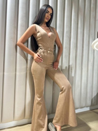 Komplet damski ZAMSZ | Beż