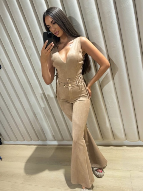 Komplet damski ZAMSZ | Beż