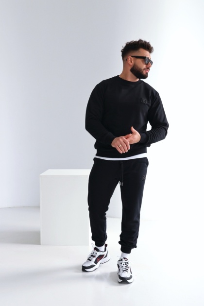 Spodnie męskie dresowe BRAND | Czarny