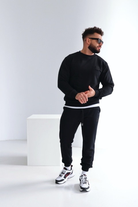 Spodnie męskie dresowe BRAND | Czarny