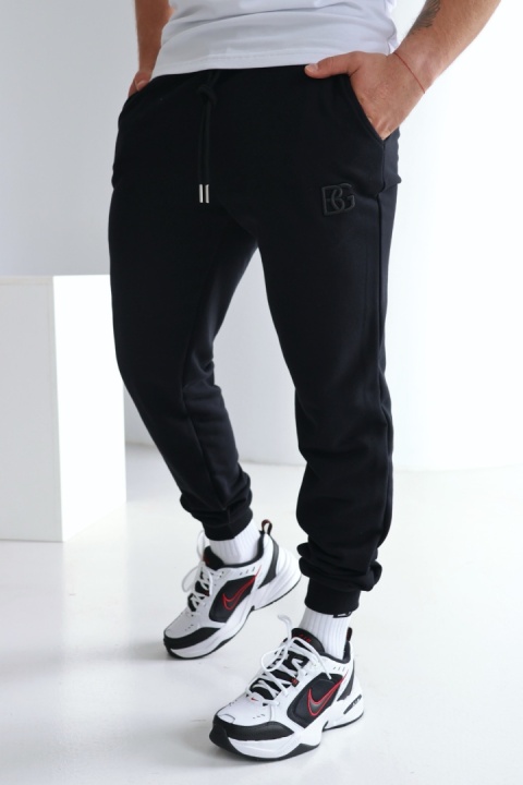 Spodnie męskie dresowe BRAND | Czarny