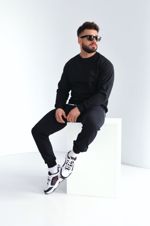 Spodnie męskie dresowe BRAND | Czarny