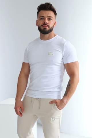 T- SHIRT BOND BIAŁY- JASNY BEŻ