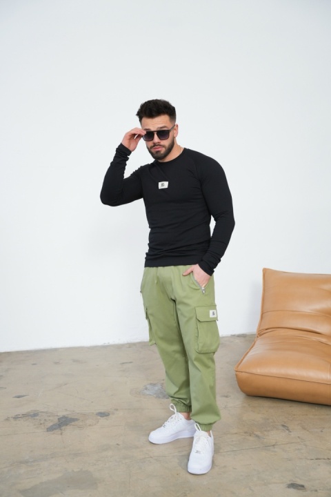 T- shirt męski Longsleeve BG DOOM | Czarny