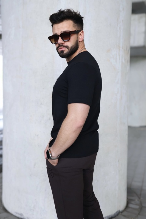 T- SHIRT ORIGAMI CZARNY