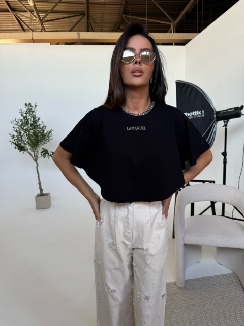 T- SHIRT ANGEL CZARNY