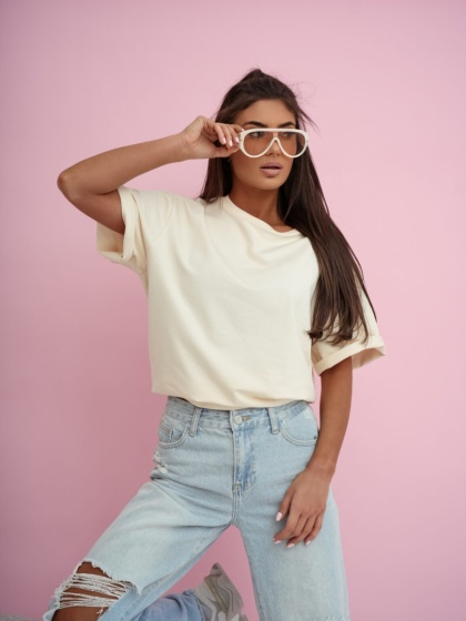 T- shirt damski MILUNA HAFT | Wanilia