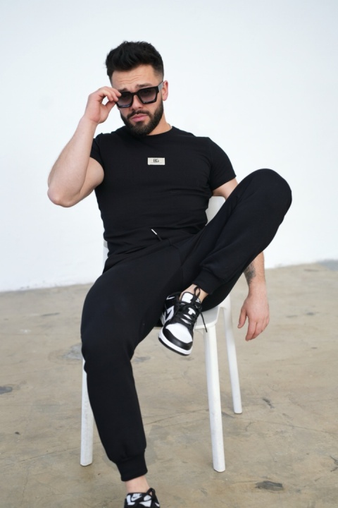 T- shirt męski BG MALIK | Czarny