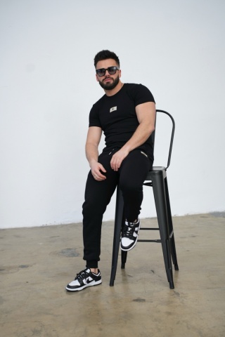 T- shirt męski BG MALIK | Czarny