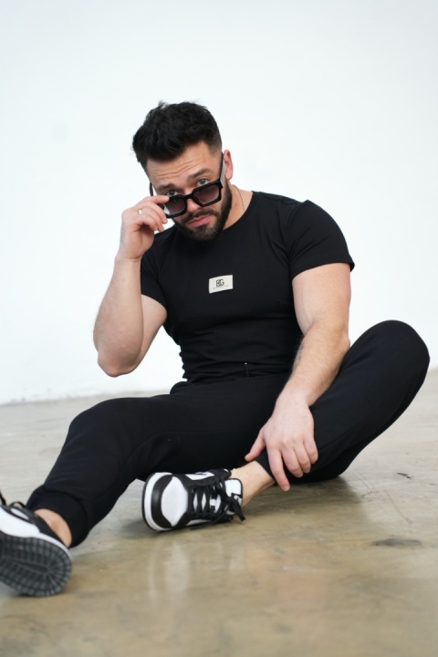 T- shirt męski BG MALIK | Czarny