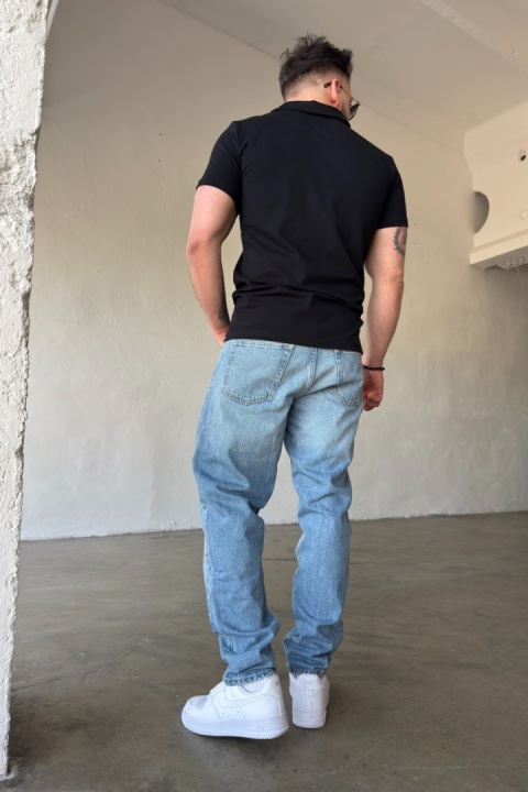 T- shirt polo męski BG POLO | Czarny